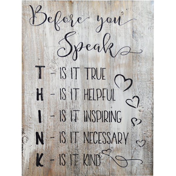 Winston Porter Before You Speak Think, Is It True, Is It Helpful, Is It